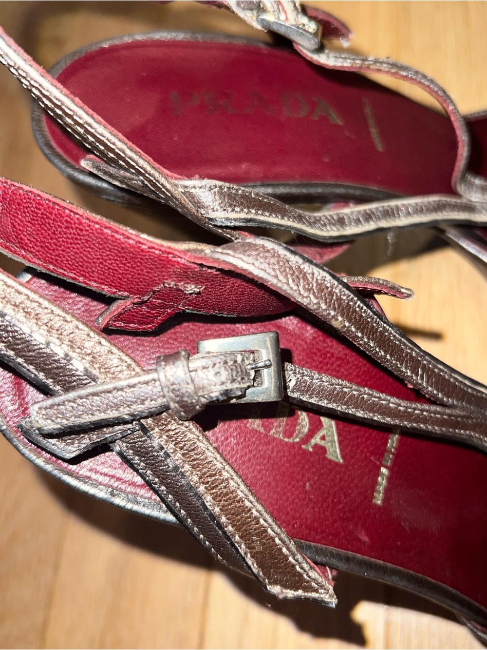 Prada Metallic Bronze Slingback Pumps - Picture 5 of 6